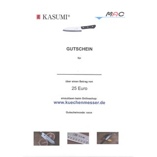 Gutschein im Wert von 25 Euro