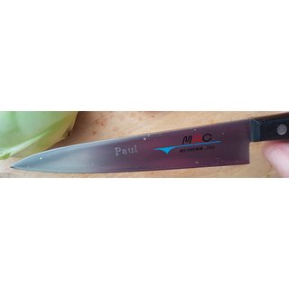 Gravur in Druckbuchstaben f&uuml;r 1 Messer